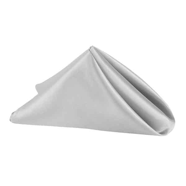 Sleek Satin Napkin 20″x20″ – Silver | Rental