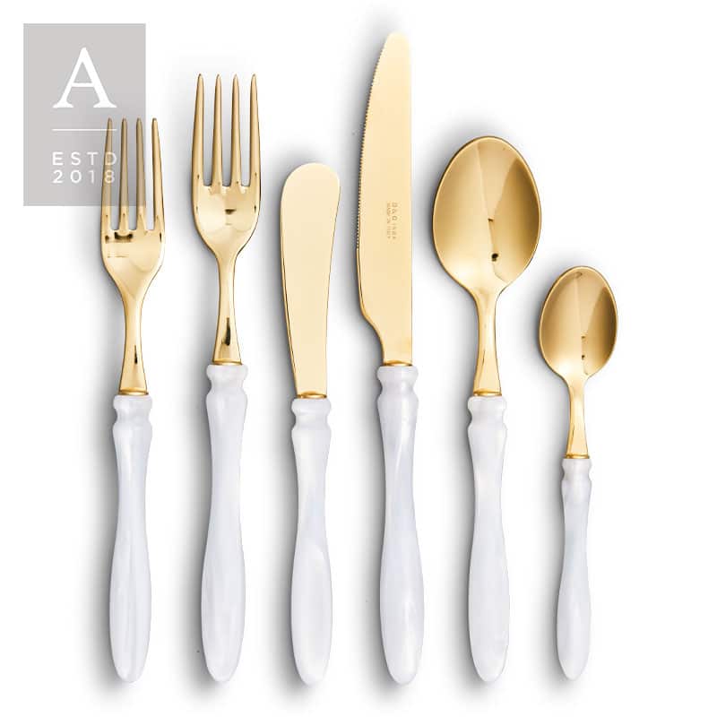 Elba White Gold Flatware Collection | Rental Elba White Gold Flatware Collection | Rental
