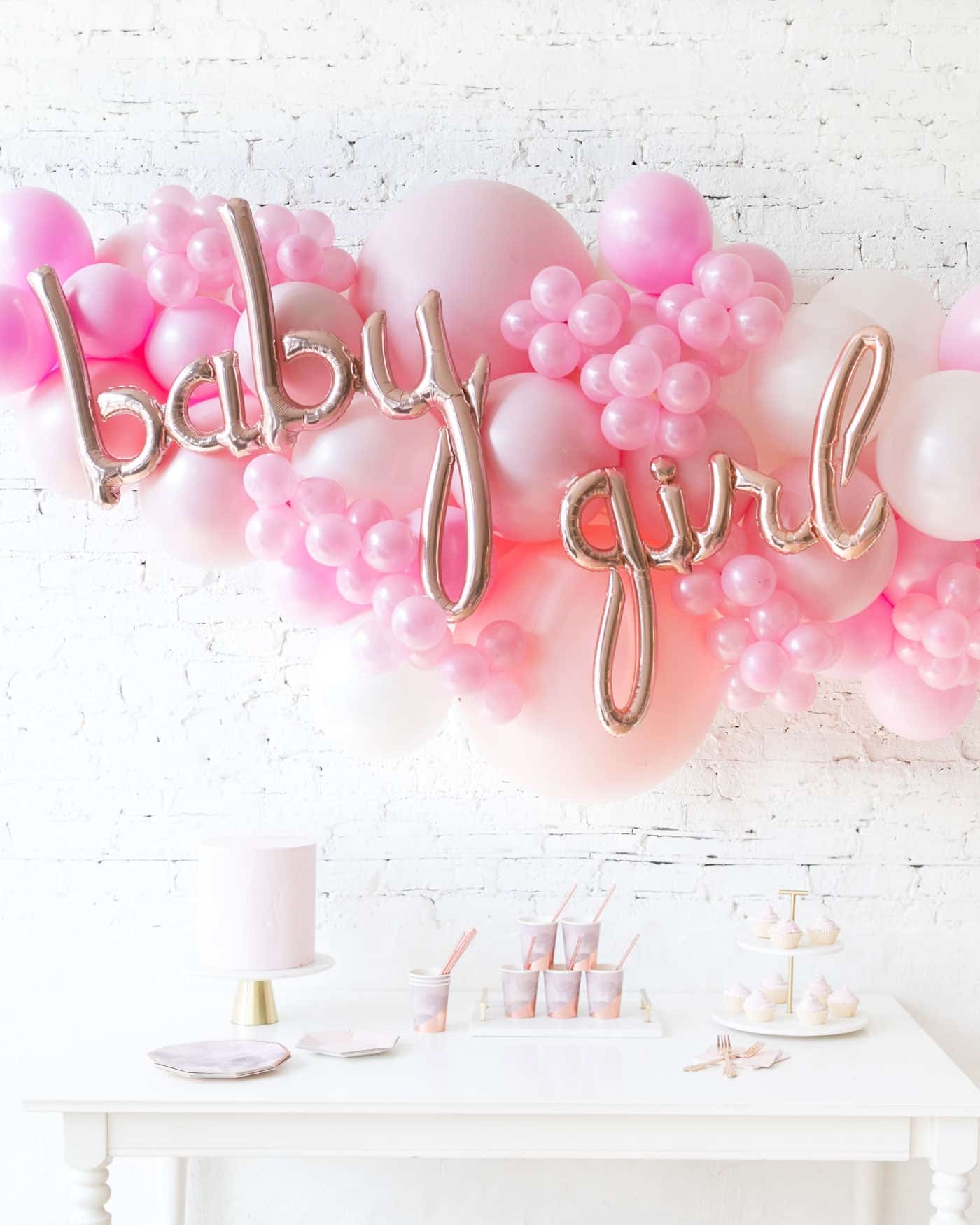 Soft Pink Palette Baby Girl Balloon Garland | Rental Soft Pink Palette Baby Girl Balloon Garland | Rental