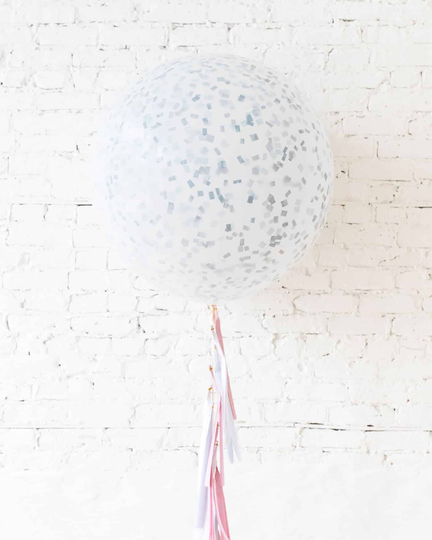 GIFT-Frosted Blue Giant Balloon and Gender Reveal Tassel | Rental