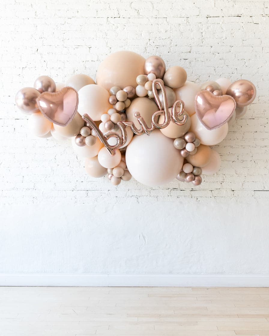 Customizable – BRIDE Backdrop Balloon Garland Install Piece | Rental