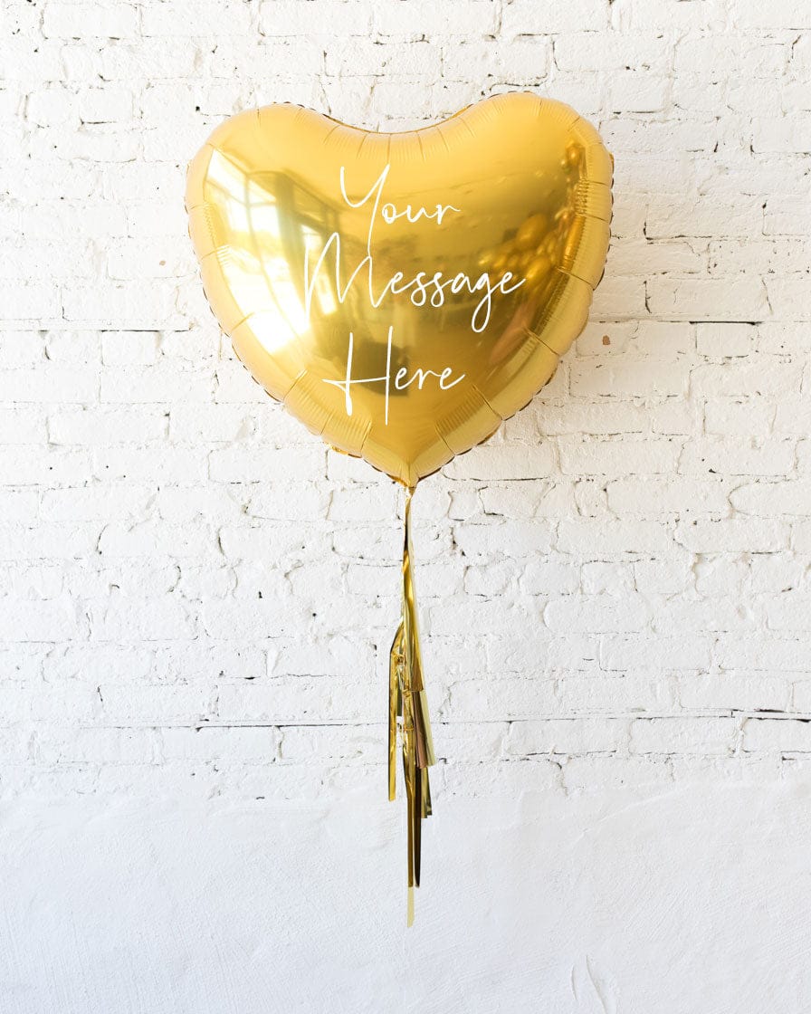 Golden – 36in Heart Foil Balloon with Half-Tassel | Purchase