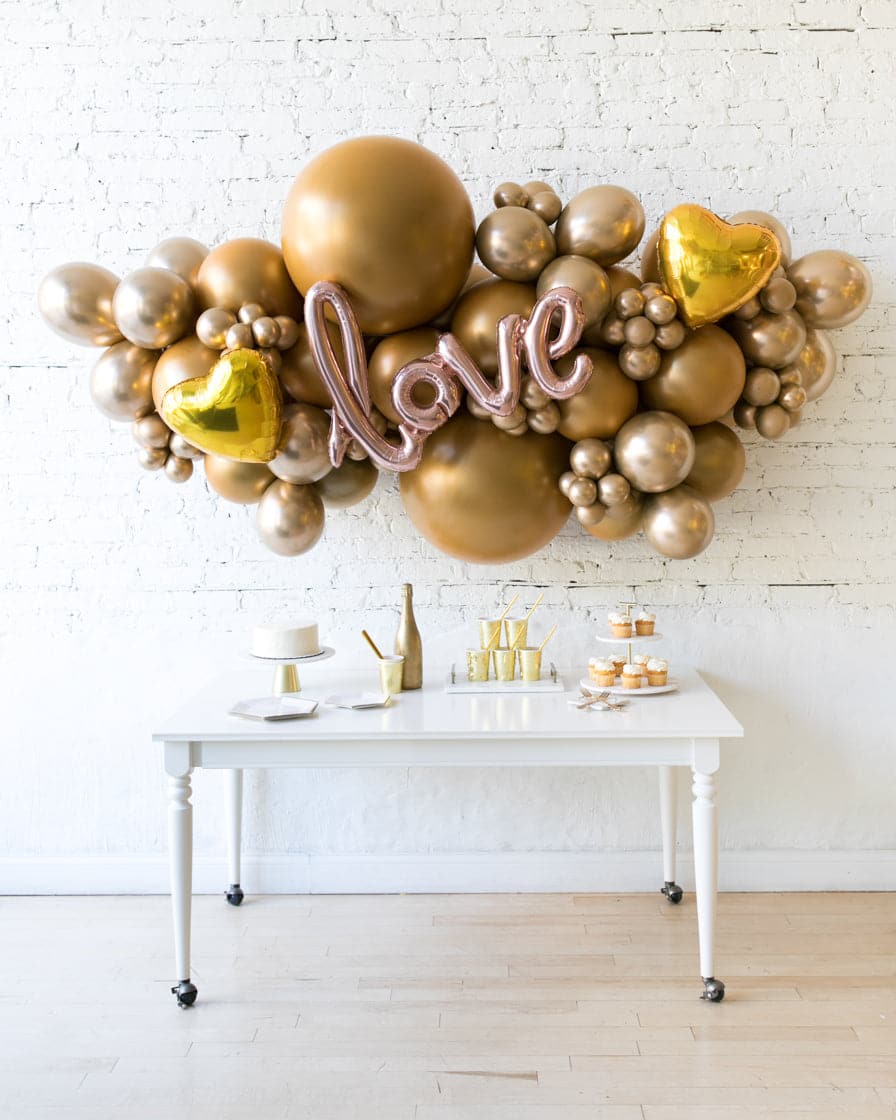 Golden – LOVE Backdrop Balloon Garland Install Piece | Rental