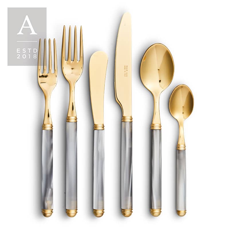 Idis Grey Gold Flatware Collection | Rental