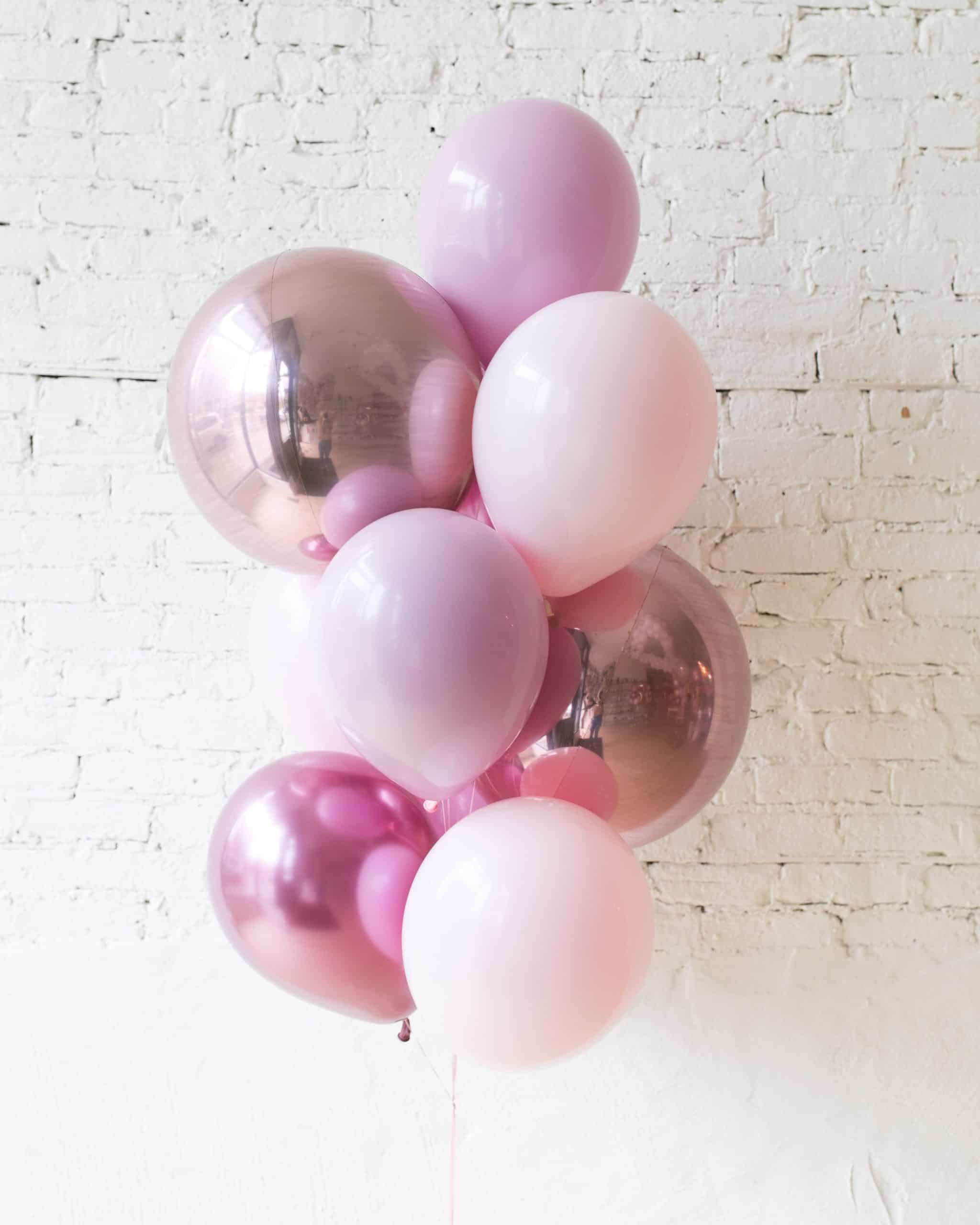 Modern Mauve – Orbs and 11in Balloons – bouquet of 10 | Rental