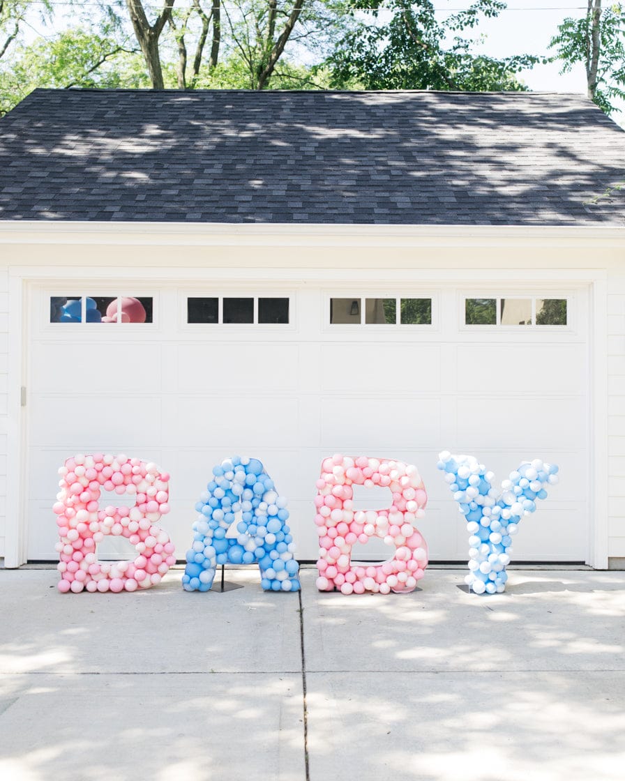 OUTDOOR – Gender Reveal BABY Mosaic Letters – 4ft | Rental