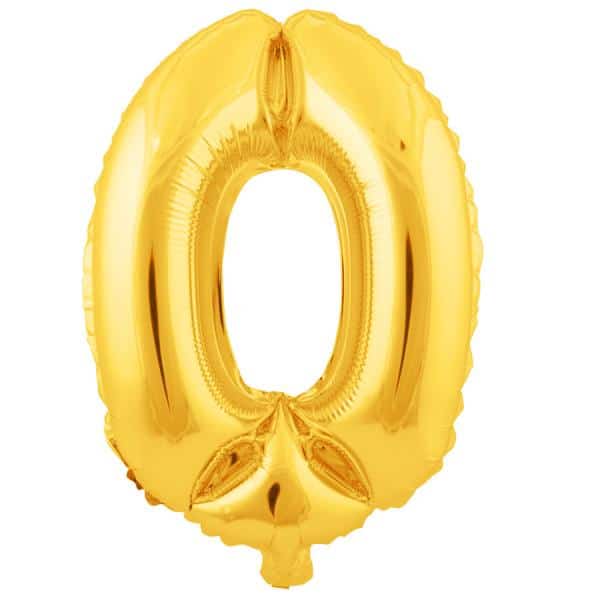 Decostar™ Number Mylar Foil Balloon 16″ – “0” | Rental