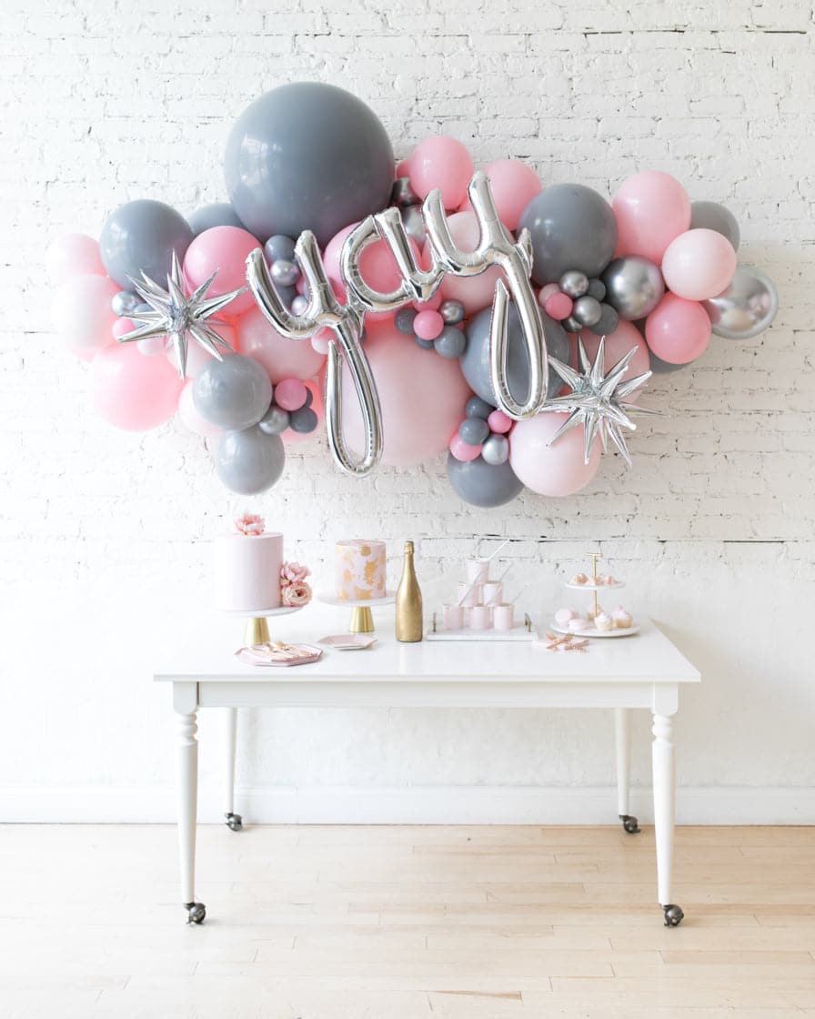 Pink Chic – Yay Script Backdrop Balloon Garland Install Piece – 6ft | Rental