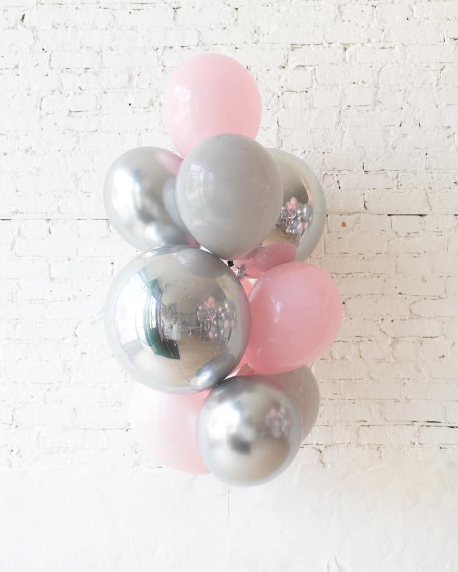 Pink Chic – Orbs and 11in Balloons – bouquet of 10 | Rental