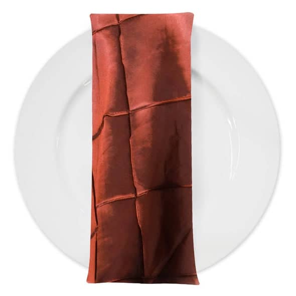 4" Pintuck Taffeta Table Napkin in Rust 032 | Rental