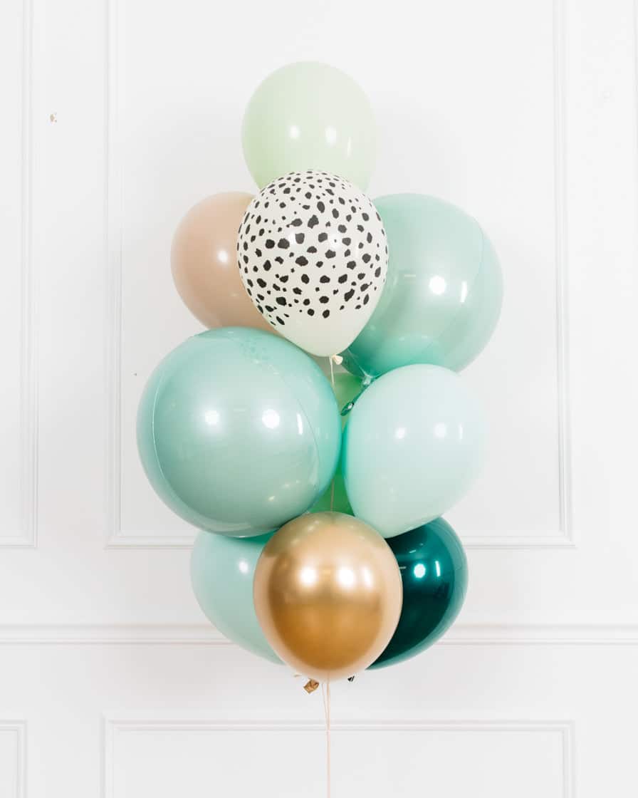 Serengeti – Orbs and 11in Balloons – bouquet of 10 | Rental Serengeti – Orbs and 11in Balloons – bouquet of 10 | Rental