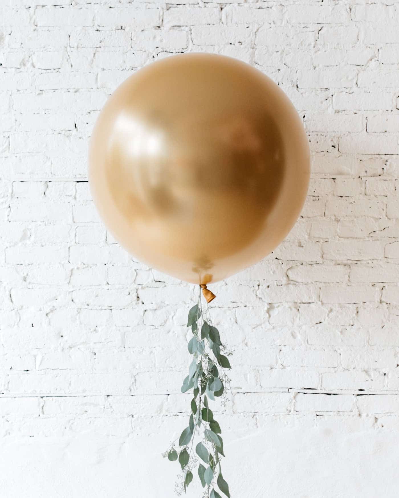 Brass Gold Giant Balloon and Eucalyptus Tassel | Purchase