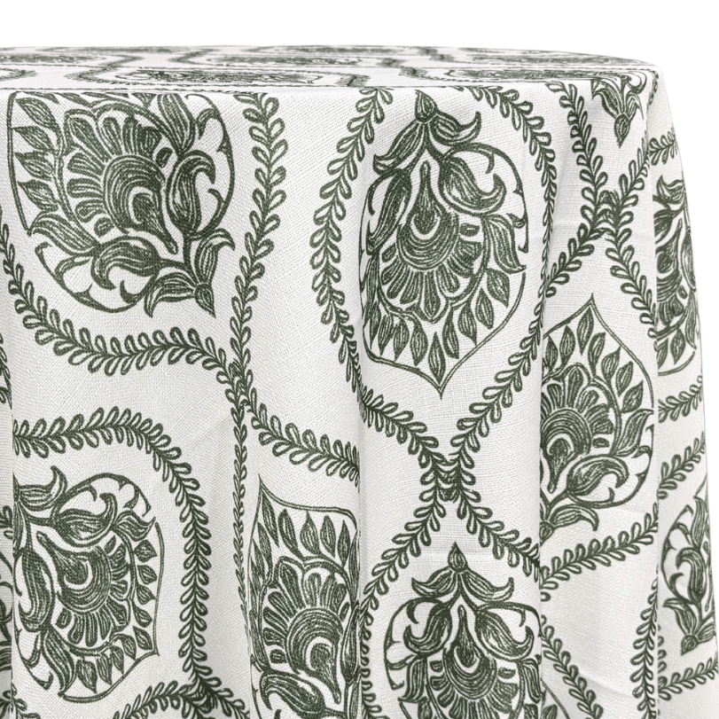 Mayfair (Slub Print) Table Linen in Willow Green | Rental