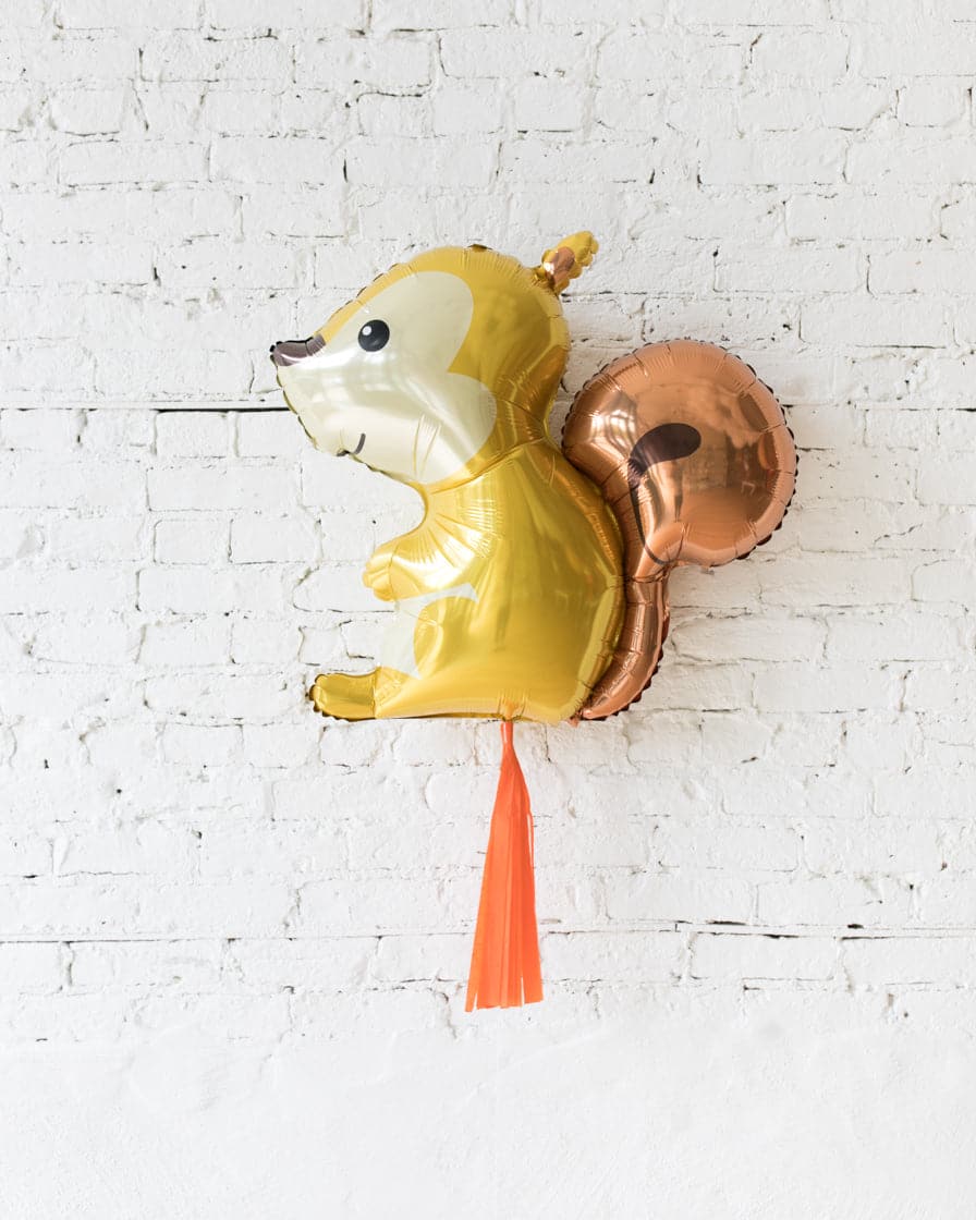 GIFT-36in Squirrel Foil Balloon and Orange Skirt | Purchase