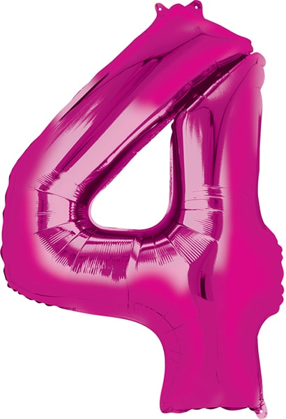 34″ Pink Number 4 Anagram Balloon | Purchase