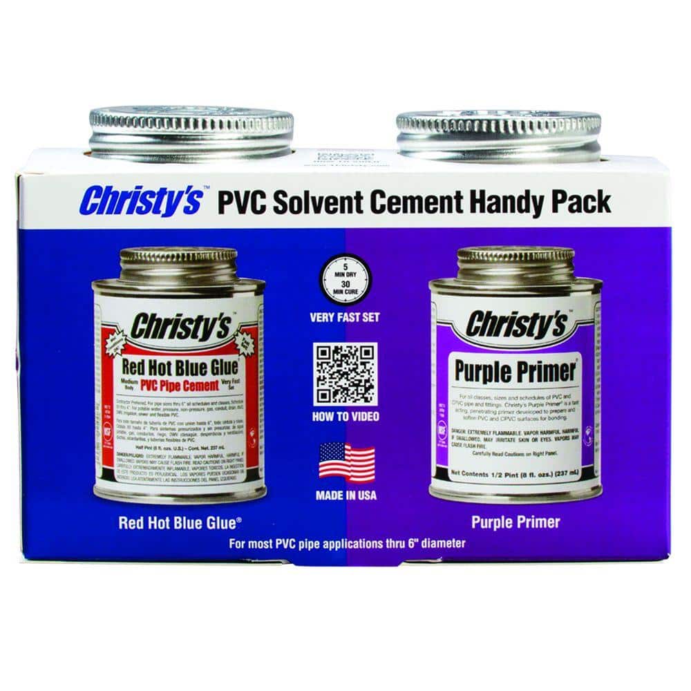Christy’s — 8 oz. PVC Red Hot Blue Glue and Purple Primer Handy Pack | Rental Christy’s — 8 oz. PVC Red Hot Blue Glue and Purple Primer Handy Pack | Rental