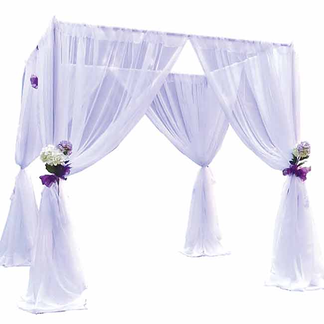Sheer Drape Wedding Canopy White | Rental