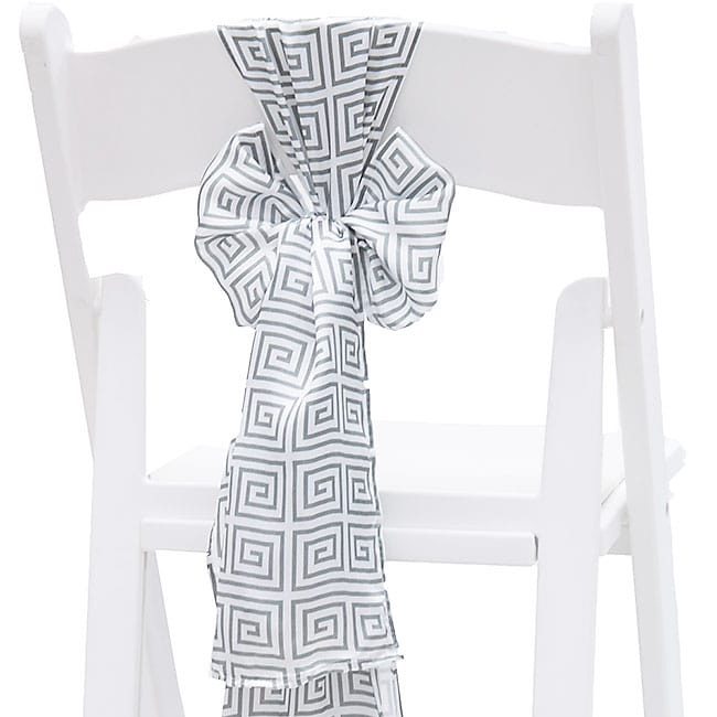 Greek Key Satin Gray | Rental