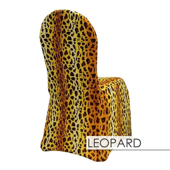 100pcs - Leopard Spandex Print Chair Covers | Rental