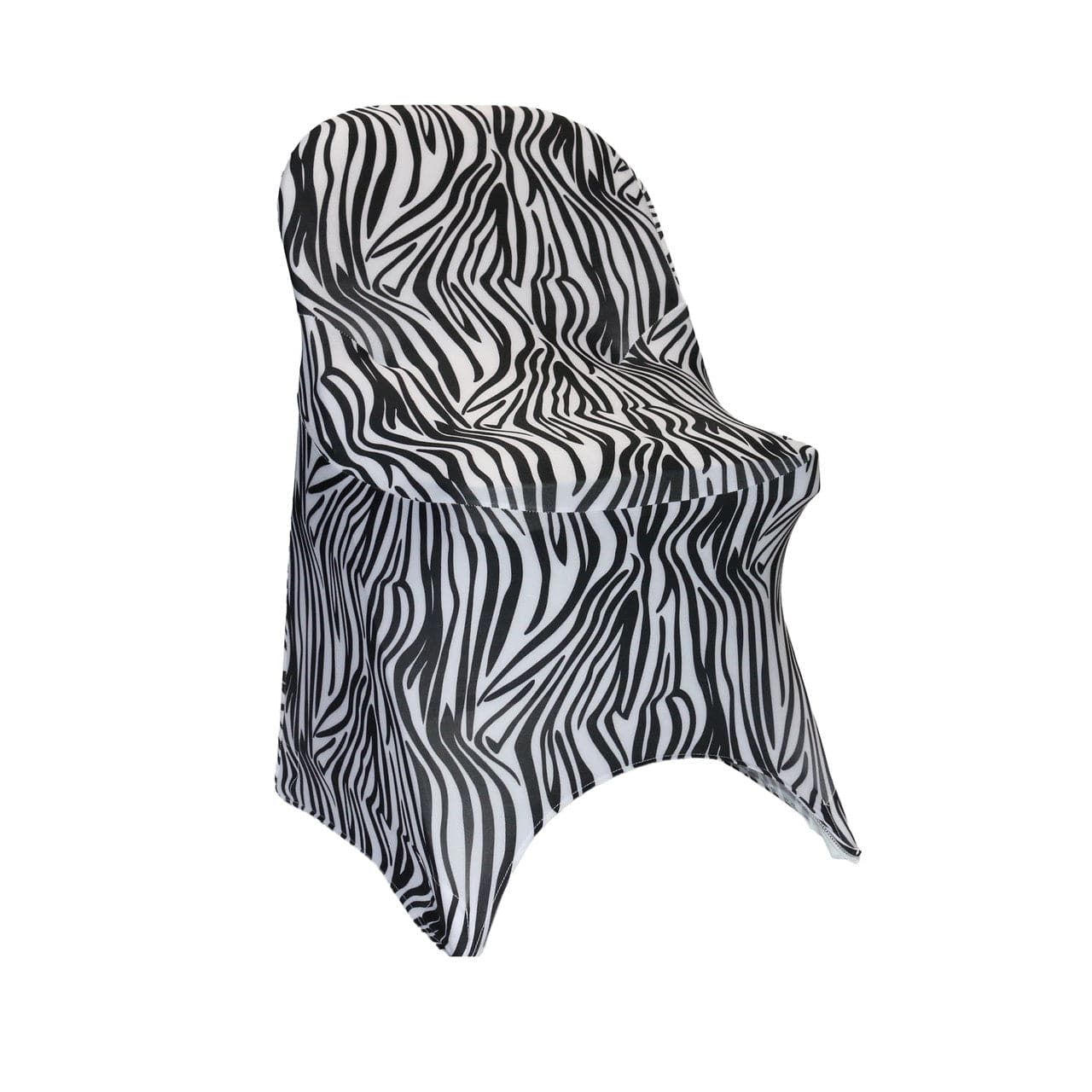 Print Spandex Folding Chair Cover in Zebra | Rental