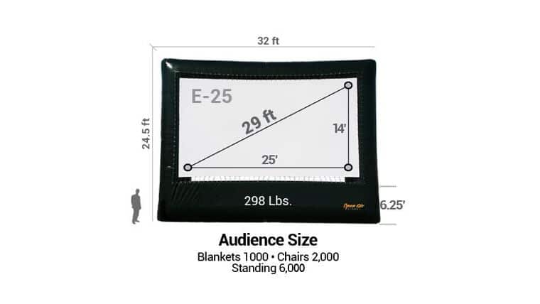 25' x 14' Open Air Elite Inflatable Video Movie Screen | Rental