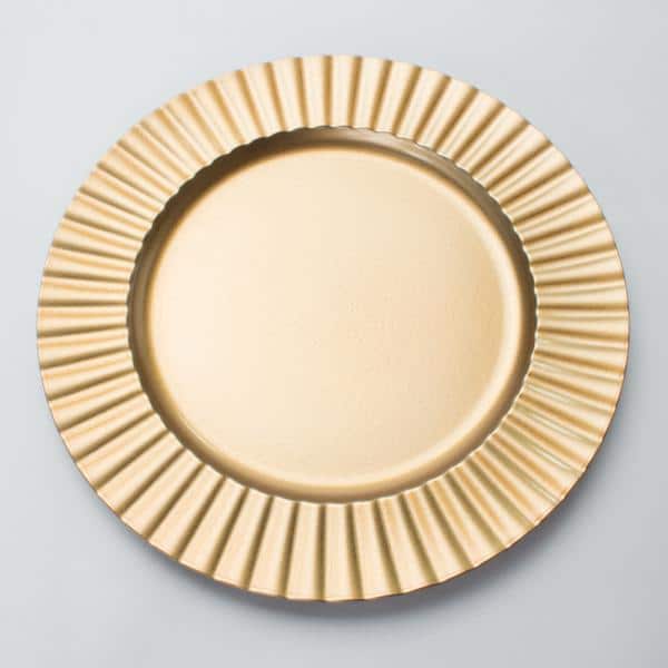 Decostar™ Plastic Charger Plate 13" - Matte Spray Finish - Gold - 24 Pieces