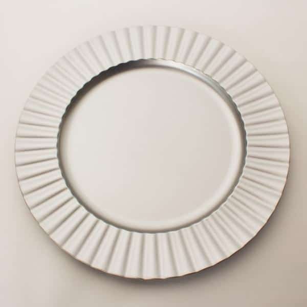 Decostar™ Plastic Charger Plate 13" - Matte Spray Finish - Silver - 24 Pieces