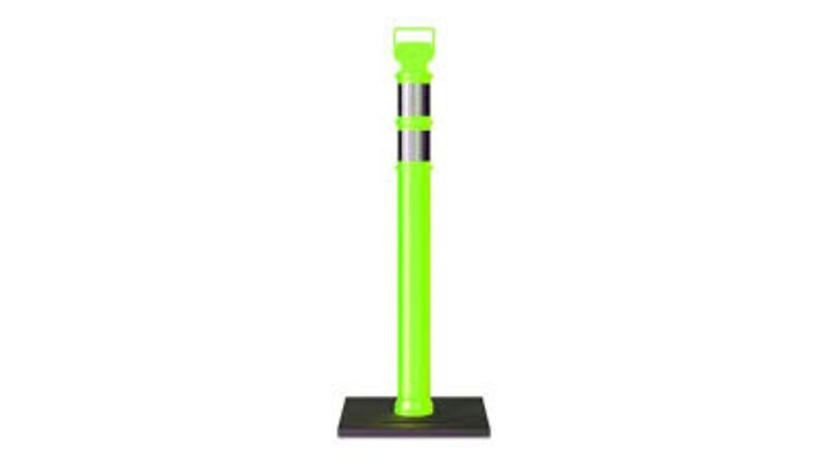 45" Neon Green Delineator Post w/o Base With Reflective Lines | Rental