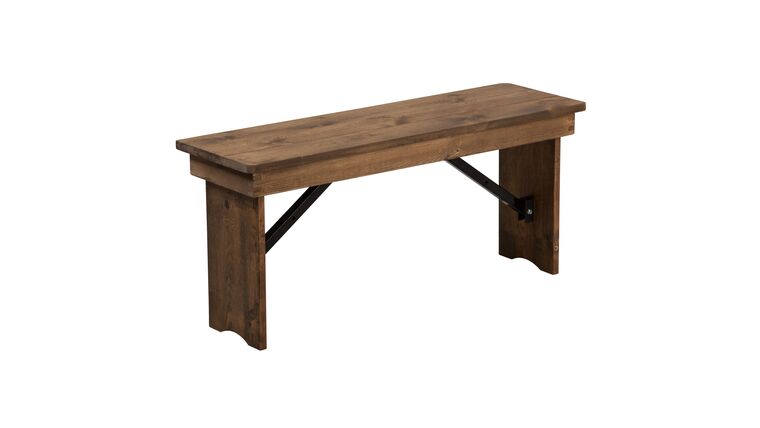 40″ Pine Wood Folding Farm Bench | Rental