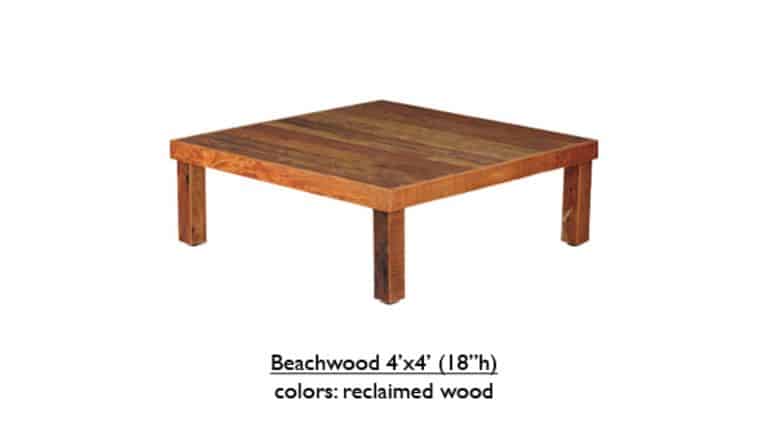 Farm Table | Beechwood | 4′ x 4′ x 18″ | Rental