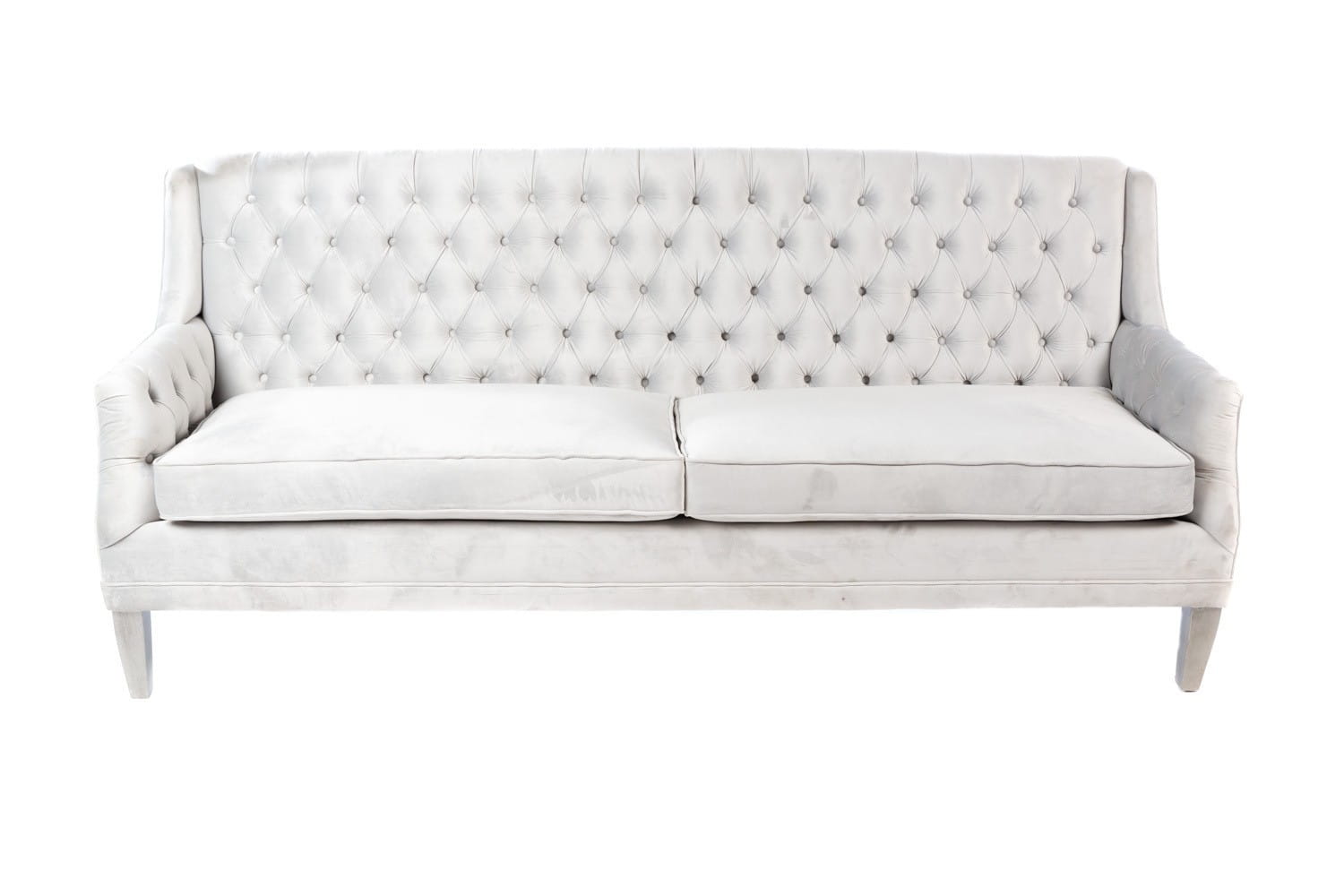 Alexis Velvet Sofa, Ice Blue | Rental