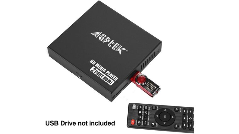 1080P Media Player with Dual HDMI Outpus, Portable MP4 Player for Video/Photo/Music Support USB Drive/SD Cards/HDD - HDMI/AV/VGA Output | Rental