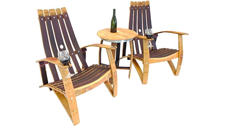 Adirondack Chair Package | Wood | Wine Barrel Chair & Table Set | Rental