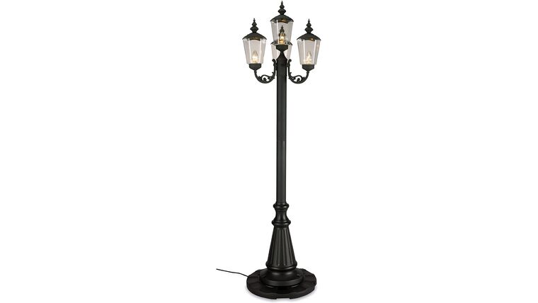 85" Black Cambridge Four Lamp Post Patio Lamp | Rental