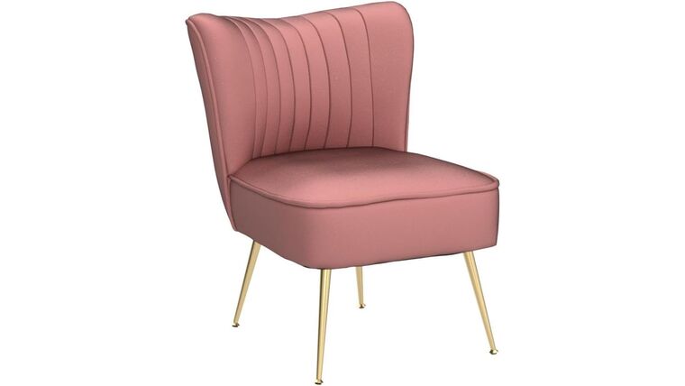 Modern Accent Chair Velvet Slipper Chair with Gold Legs Wingback Side Chair | Rental