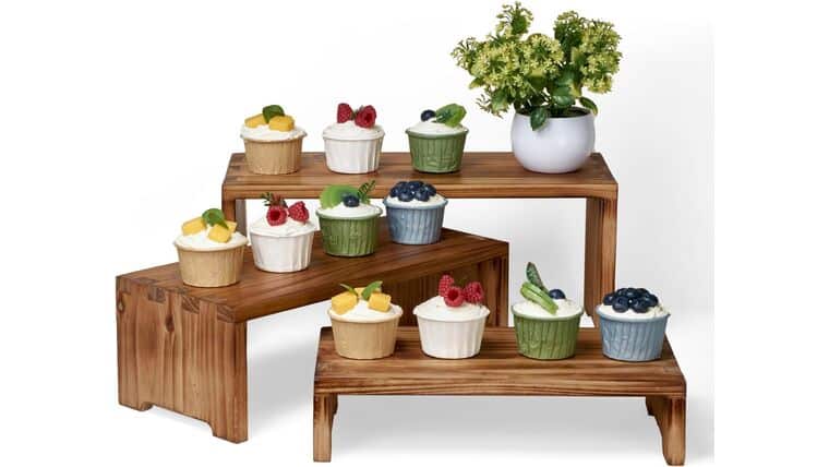 3 Wooden Rustic Cupcake Stand | 24 Cupcakes