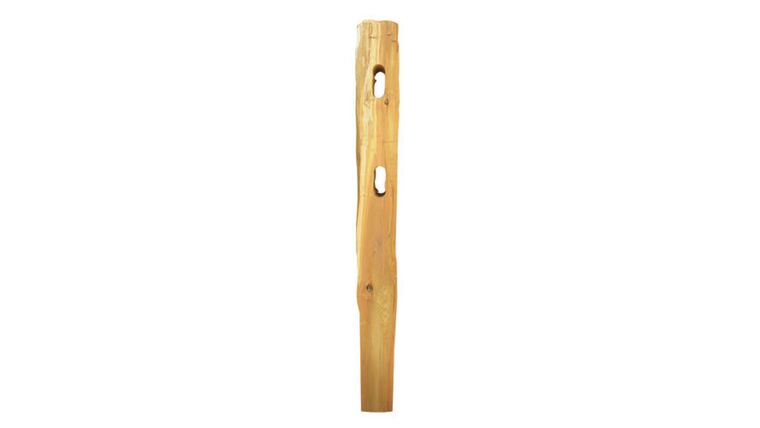 4' - 2 Hole Split Rail Cedar Fence Post With 24" Square Wood Base | Rental