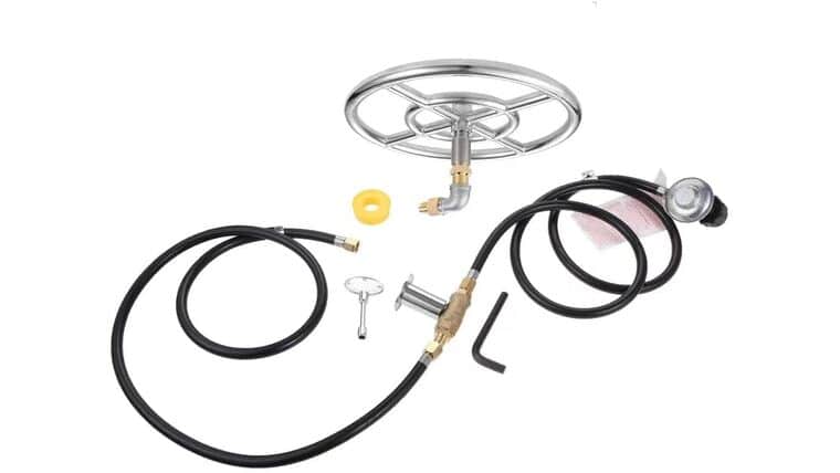LP Propane Gas Fire Pit Stainless Steel Propane Fire Ring Burner Valve Installation Kit, Replacement for Fire Pit with 1/2″ Key Control Valve for Propane Gas Fire Pit 90000 BTU | Rental LP Propane Gas Fire Pit Stainless Steel Propane Fire Ring Burner Valve Installation Kit, Replacement for Fire Pit with 1/2″ Key Control Valve for Propane Gas Fire Pit 90000 BTU | Rental
