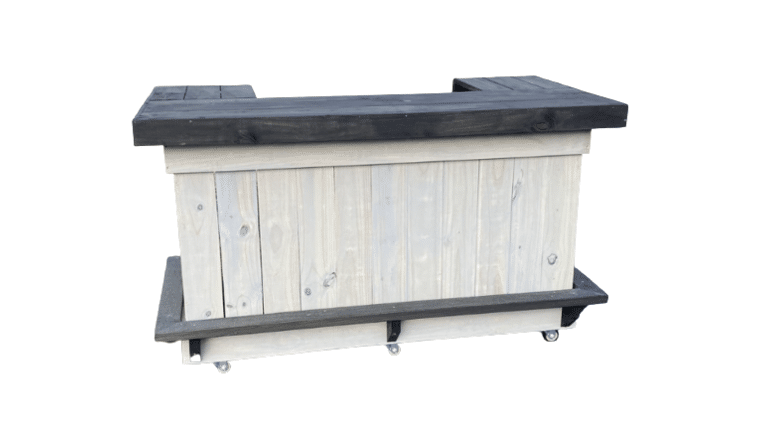 8′ Hampton Bar – White And Black | Rental