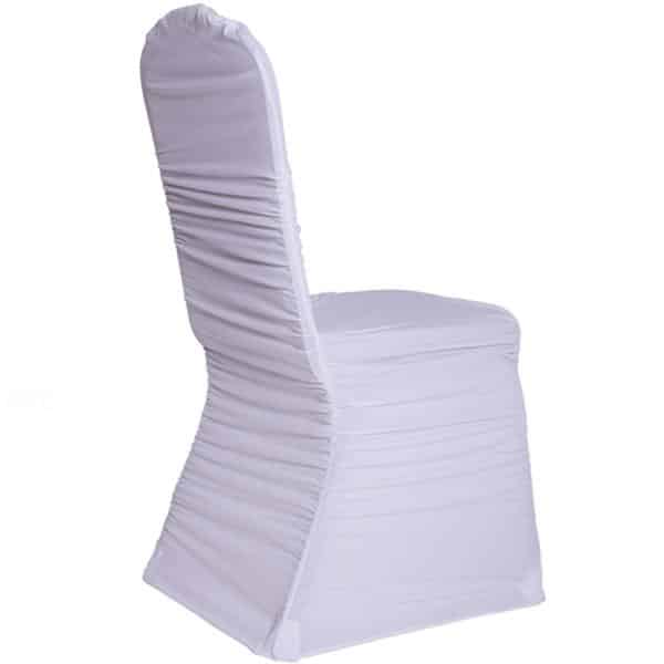 200 GSM Grade A Quality Ruched Chair Cover By Eastern Mills – Spandex/Lycra – White | Rental