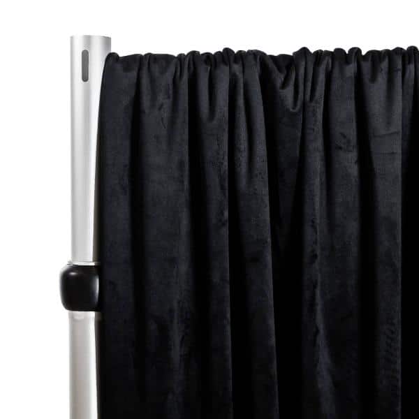 Lavish Velvet Wide Width Drape w/ Sewn Rod Pocket – Black | Rental