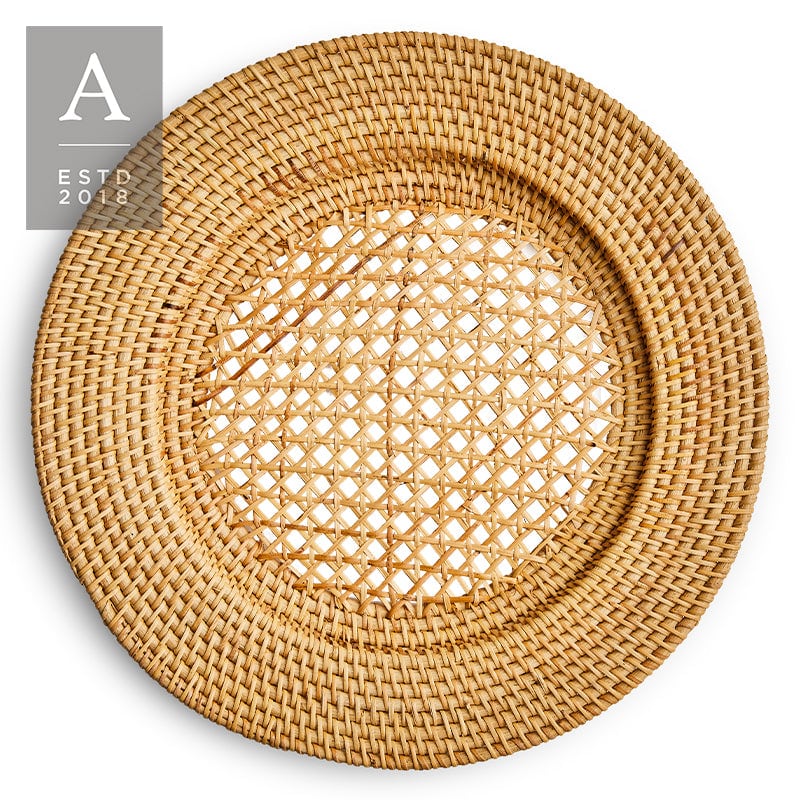 Rattan Honey Charger Plate