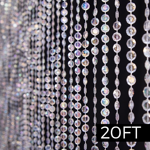 DecoStar™ 20ft. Jewel Crystal Iridescent Diamond Cut Curtain | Rental