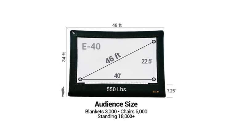 40' x 22.5' Open Air Elite Inflatable Video Movie Screen | Rental