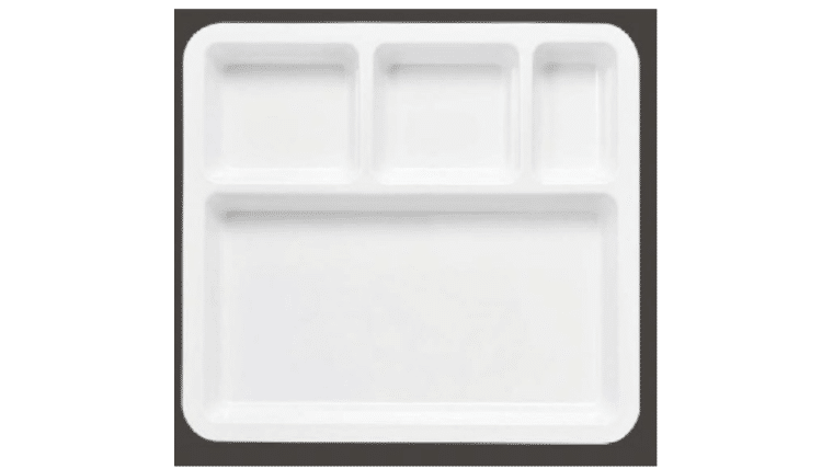 4″ Square White Melamine Plate | Rental