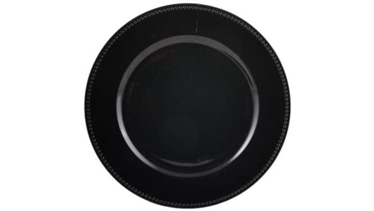 Beaded Acrylic Charger Plate – Black | Rental