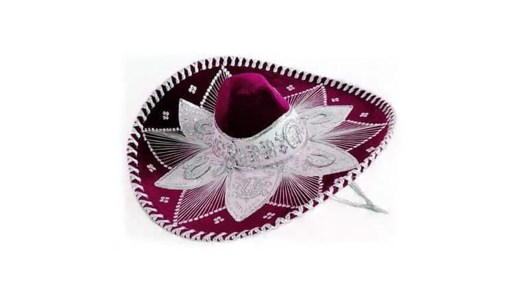 Mariachi Sombrero – Burgundy & Silver | Rental