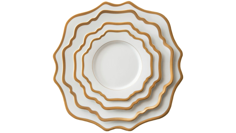 Casablanca Gold & White – 6.5″ B&B Plate | Rental
