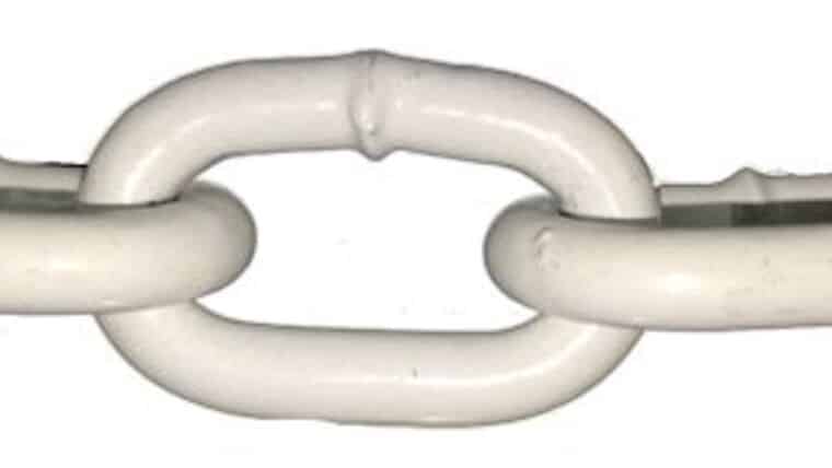 15' Powder Coated Metal Stanchion Chain - White | Rental