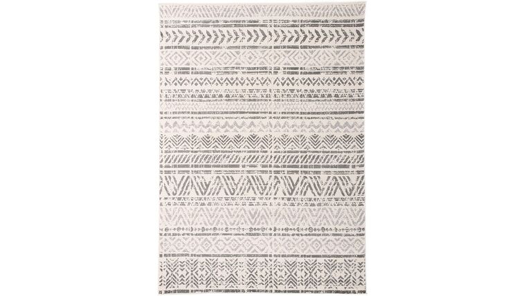 Geometric Bohemian Design Area Rug | 5′ x 7′ | Gray | Rental